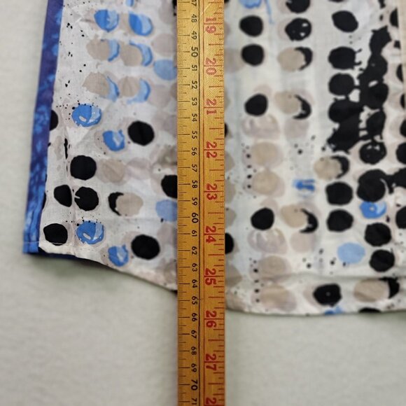 FDJ French Dressing Jeans Womens Button-Up Shirt Size 6 Blue Beige Abstract - Picture 15 of 16